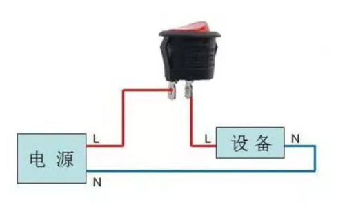 船型的开关怎么接线法 下图