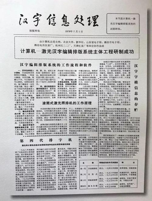 汉字激光照排技术是何时发明的？