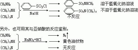 如何分离鉴别伯、仲、叔胺