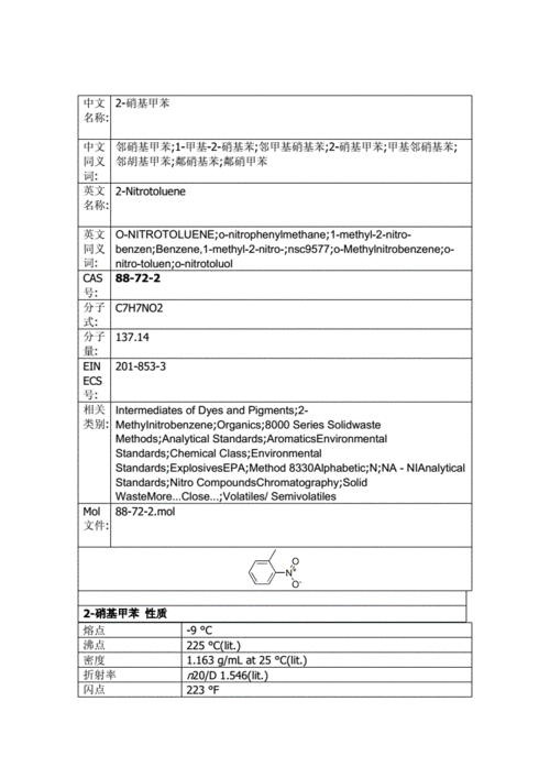 邻硝基甲苯性质