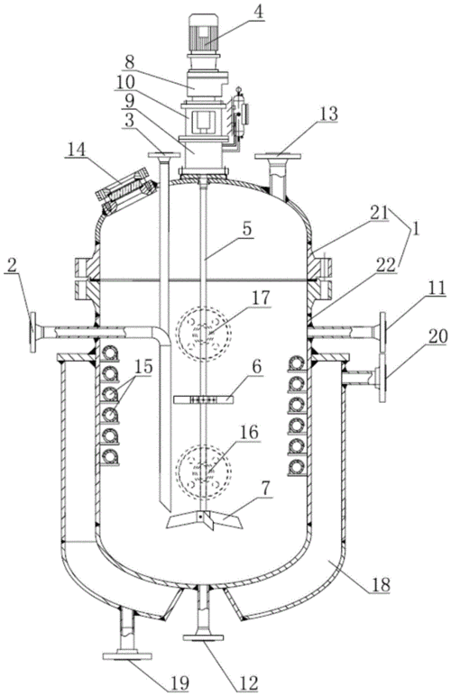 搅拌釜式反应器通常有哪些功能部件，请简要说明