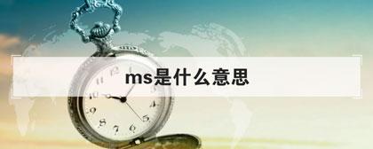 ms是什么单位啊？