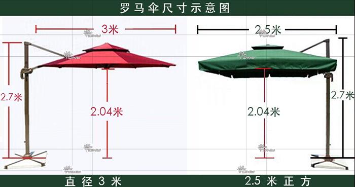 室外遮阳伞尺寸常用是多少