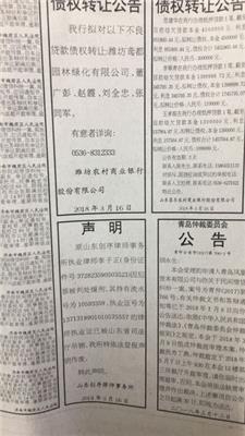 公告登报声明在什么报纸登？