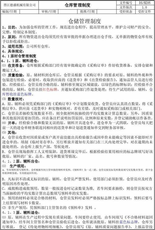 我们中空板车间需要一份完整的仓库管理制度，各位师傅能否赐教