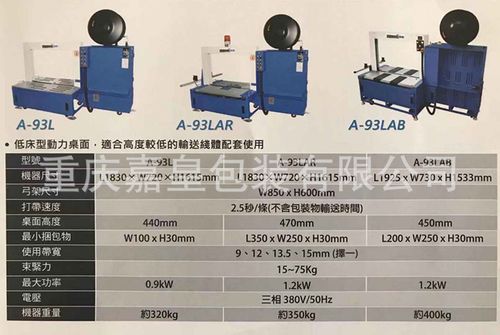 打包带机的技术参数